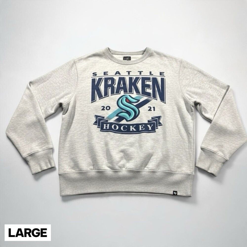 Seattle Kraken Hoodie Men Medium Blue Pullover Sweatshirt NHL Hockey Champion